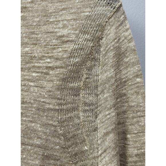 J Crew Linen Blend Sweater Womens XS Tan Light Knit Pullover V Neck Neutral - Picture 6 of 9